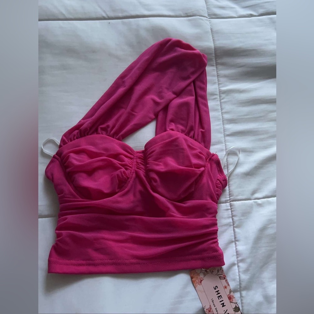 SHEIN one shoulder crop top